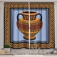 thumbnail image 1 of Ambesonne Greek Kitchen Curtains, Traditional Amphora Shape, 55"x39", Lavender Orange and Black, 1 of 3