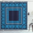 thumbnail image 1 of Ambesonne Greek Shower Curtain, Intricate Floral Fret Themed, 69"Wx75"L, Dark Blue and Blue, 1 of 3