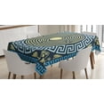 thumbnail image 1 of Ambesonne Greek Tablecloth Rectangular Table Cover, Labyrinth Yellow and Blue, 60"x84", Pale Yellow and Blue, 1 of 4