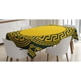 thumbnail image 1 of Ambesonne Greek Tablecloth Rectangular Table Cover, Sun Inspired Big Circle Form, 52"x70", Charcoal Grey and Marigold, 1 of 4
