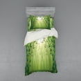 thumbnail image 1 of Ambesonne Green Bedding Set 3 Pcs, Exotic Trees in Forest Theme, Twin XL, Green, 1 of 3