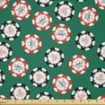 thumbnail image 1 of Ambesonne Green Black Fabric by the Yard Microfiber, Chips Pirate, 3 Yards, Jade Green Red, 1 of 2