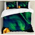 thumbnail image 1 of Ambesonne Green Blue Duvet Cover Set, Sky Nordic Camping, 2-Calking, Forest Green Yellow, 1 of 7