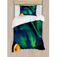 thumbnail image 1 of Ambesonne Green Blue Duvet Cover Sets, Sky Nordic Camping, 2-Twin, Forest Green Yellow, 1 of 4