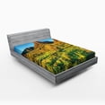 thumbnail image 1 of Ambesonne Green Blue Fitted Sheet, Picacho Peak and Sun, Full Size, Green Blue, 1 of 2
