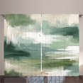 thumbnail image 1 of Ambesonne Green Curtains 2 Panel Set, Abstract Brush Strokes Celtic, 108" x 63", Slate Brown White Teal, 1 of 2