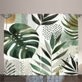 thumbnail image 1 of Ambesonne Green Curtains 2 Panel Set, Boho Urban Jungle Leaves Dots, 108" x 96", Fawn Eggshell Teal, 1 of 2