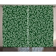 thumbnail image 1 of Ambesonne Green Curtains 2 Panel Set, Japanese Pattern, 108" x 96", Emerald White, 1 of 3