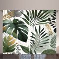 thumbnail image 1 of Ambesonne Green Curtains 2 Panel Set, Tropical Nature Design Leaves, 108" x 90", Emerald Ivory Pale Brown, 1 of 2
