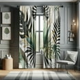 thumbnail image 1 of Ambesonne Green Curtains, Exotics Scenario of Leaves, Pair of 28"x63", Teal Pale Khaki Fawn, 1 of 2