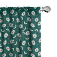 thumbnail image 1 of Ambesonne Green Curtains, Simplistic Daisies Dots Art, Pair of 28"x84", Dark Teal Burnt Sienna, 1 of 4