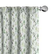 Ambesonne Green Curtains, Tea Leaves Faded Colors, Pair of 28"x84", Green Army Green