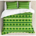 thumbnail image 1 of Ambesonne Green Duvet Cover Set, Traditional Irish Clovers, 2-Calking, Lime Green Dark Green, 1 of 7