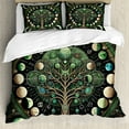 thumbnail image 1 of Ambesonne Green Duvet Cover Set, Tree of Life Enhance Night, Queen, Black Ecru Fern Green, 1 of 5