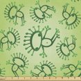 thumbnail image 1 of Ambesonne Green Fabric by the Yard Upholstery, Doodle Style Alien Frogs, 3 Yards, Green, 1 of 4