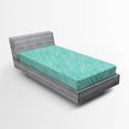 thumbnail image 1 of Ambesonne Green Fitted Sheet, Abstract Doodle Leaves, Twin Size, Green, 1 of 3