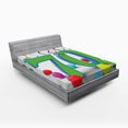 thumbnail image 1 of Ambesonne Green Fitted Sheet, Balloons and Curls, Full Size, Fern Green and Blue, 1 of 2