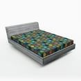 thumbnail image 1 of Ambesonne Green Fitted Sheet, Colorful Abstract Circle, Queen Size, Multicolor, 1 of 2
