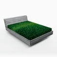 thumbnail image 1 of Ambesonne Green Fitted Sheet, Digital Mosaic Pixel Grid, Queen Size, Green, 1 of 3