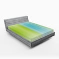 thumbnail image 1 of Ambesonne Green Fitted Sheet, Digital Stripes Vertical, Queen Size, Blue Green, 1 of 3