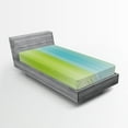 thumbnail image 1 of Ambesonne Green Fitted Sheet, Digital Stripes Vertical, Twin XL Size, Blue Green, 1 of 3
