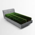 thumbnail image 1 of Ambesonne Green Fitted Sheet, Exotic Tree Forest Scenery, Twin Size, Fern Green, 1 of 2