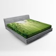 thumbnail image 1 of Ambesonne Green Fitted Sheet, Exotic Trees in Forest Theme, Full Size, Green, 1 of 2