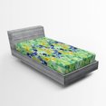 thumbnail image 1 of Ambesonne Green Fitted Sheet, Garden Flowers, Twin Size, Green Blue, 1 of 2