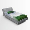 thumbnail image 1 of Ambesonne Green Fitted Sheet, Hot Air Balloon Mountain, Twin XL Size, Green, 1 of 2