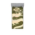 thumbnail image 1 of Ambesonne Green Fitted Sheet & Pillow Sham Set, Chinese Dragon&nbsp;Eastern, Twin, Yellow and Green, 1 of 2