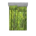 thumbnail image 1 of Ambesonne Green Fitted Sheet & Pillow Sham Set, Exotic Tropical Asian Leaf, Queen, Green, 1 of 2
