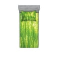 thumbnail image 1 of Ambesonne Green Fitted Sheet & Pillow Sham Set, Exotic Wildlife Scenery Print, Twin, Green, 1 of 2