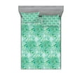 thumbnail image 1 of Ambesonne Green Fitted Sheet & Pillow Sham Set, Floral Pattern with Beryl, Queen, Green, 1 of 2