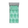 thumbnail image 1 of Ambesonne Green Fitted Sheet & Pillow Sham Set, Floral Pattern with Beryl, Twinxl, Green, 1 of 2