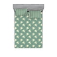 thumbnail image 1 of Ambesonne Green Fitted Sheet & Pillow Sham Set, Greek Love Cupid, Full, Jade Green Purple Cream, 1 of 2