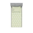 thumbnail image 1 of Ambesonne Green Fitted Sheet & Pillow Sham Set, Nostalgic Motifs Celtic, Twinxl, Pale Green White, 1 of 2