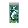 thumbnail image 1 of Ambesonne Green Fitted Sheet & Pillow Sham Set, Shark Hunter Marine Art, Twin, Green, 1 of 2
