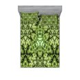 thumbnail image 1 of Ambesonne Green Fitted Sheet & Pillow Sham Set, Tie Dye Effect Bohemian Art, Full, Green, 1 of 2