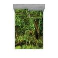 thumbnail image 1 of Ambesonne Green Fitted Sheet & Pillow Sham Set, Tress Moss Wild Nature, Full, Green, 1 of 2