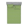 thumbnail image 1 of Ambesonne Green Fitted Sheet & Pillow Sham Set, White Simple Polka Dots, Full, Olive Green and White, 1 of 2