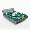 thumbnail image 1 of Ambesonne Green Fitted Sheet, Shark Hunter Marine Art, Full Size, Green, 1 of 3