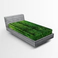 thumbnail image 1 of Ambesonne Green Fitted Sheet, Spring Forest Bush Rural, Twin XL Size, Green, 1 of 3