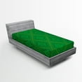 thumbnail image 1 of Ambesonne Green Fitted Sheet, Vector Foliage Pattern, Twin Size, Forest Green, 1 of 2
