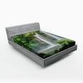 thumbnail image 1 of Ambesonne Green Fitted Sheet, Waterfall Nature Exotic, Full Size, White Green, 1 of 3