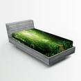 thumbnail image 1 of Ambesonne Green Fitted Sheet, Way in Jungle of Malaysia, Twin XL Size, Green, 1 of 3