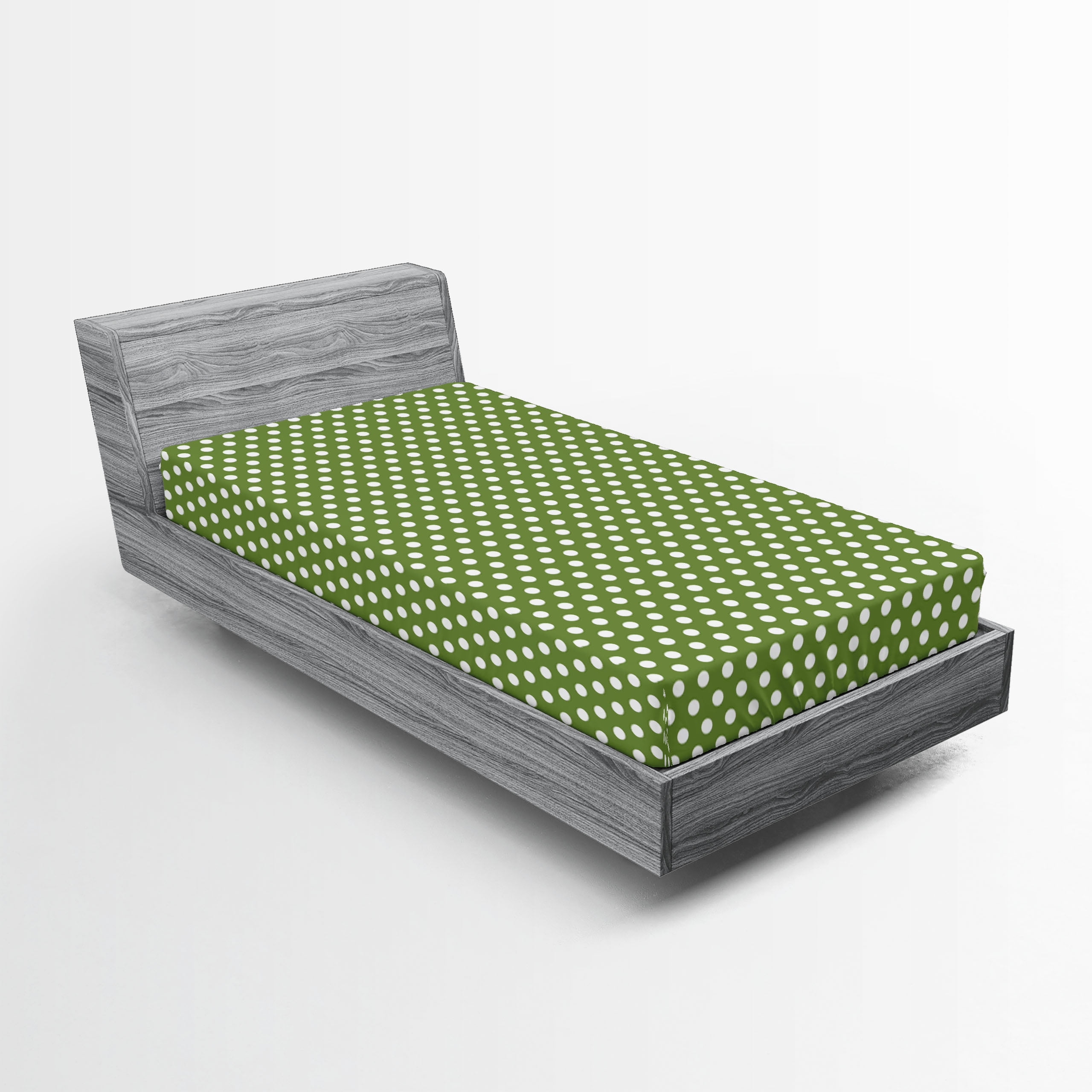 Ambesonne Microfiber Polka Dots Fitted Sheet