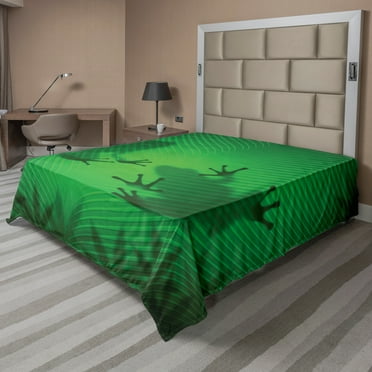 Ambesonne Green Flat Sheet, Tropic Banana Tree Leaf, California King, Green