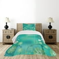 thumbnail image 1 of Ambesonne Green Flower Quilted Bedspread Set 2 Pcs, Dreamy Flora Flows, Twin Size, Pistachio Turquoise, 1 of 6
