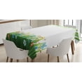 thumbnail image 1 of Ambesonne Green Flower Tablecloth Rectangular Table Cover, Grass and Flowers, 52"x70", Multicolor, 1 of 4