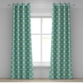 thumbnail image 1 of Ambesonne Green Grommet Curtain, Geometric Colored Tiles, 50" x 84", Green Teal White, 1 of 6